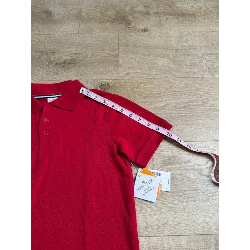NWT Boys Kids Gymboree playproof‎ uniforms nanotex short sleeve red polo size 7